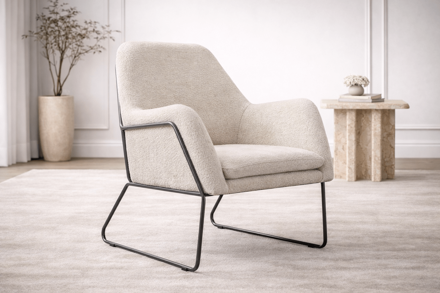 Iscaro Biege Arm Chair Chairs| Roots Furniture