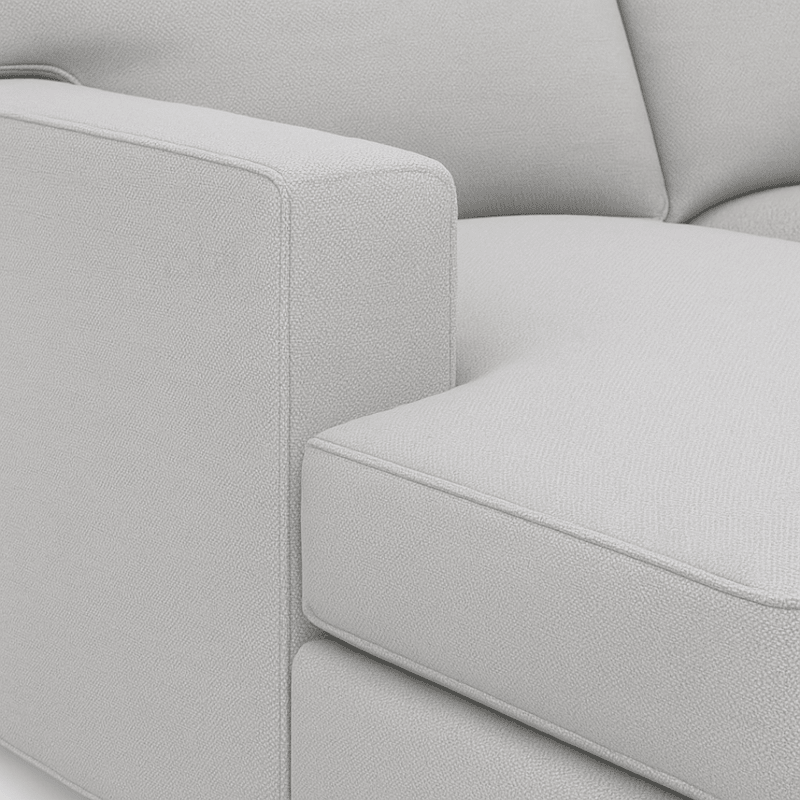 Isla- Sectional Sofa in two corners with a brown cabinet. Sofas & Loveseats| Otath