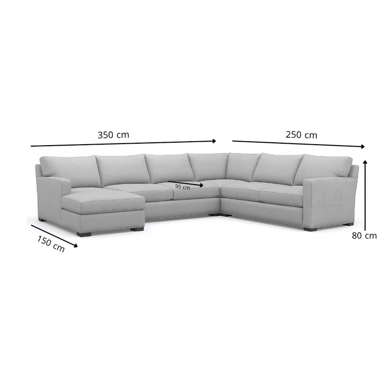 Isla- Sectional Sofa in two corners with a brown cabinet. Sofas & Loveseats| Otath