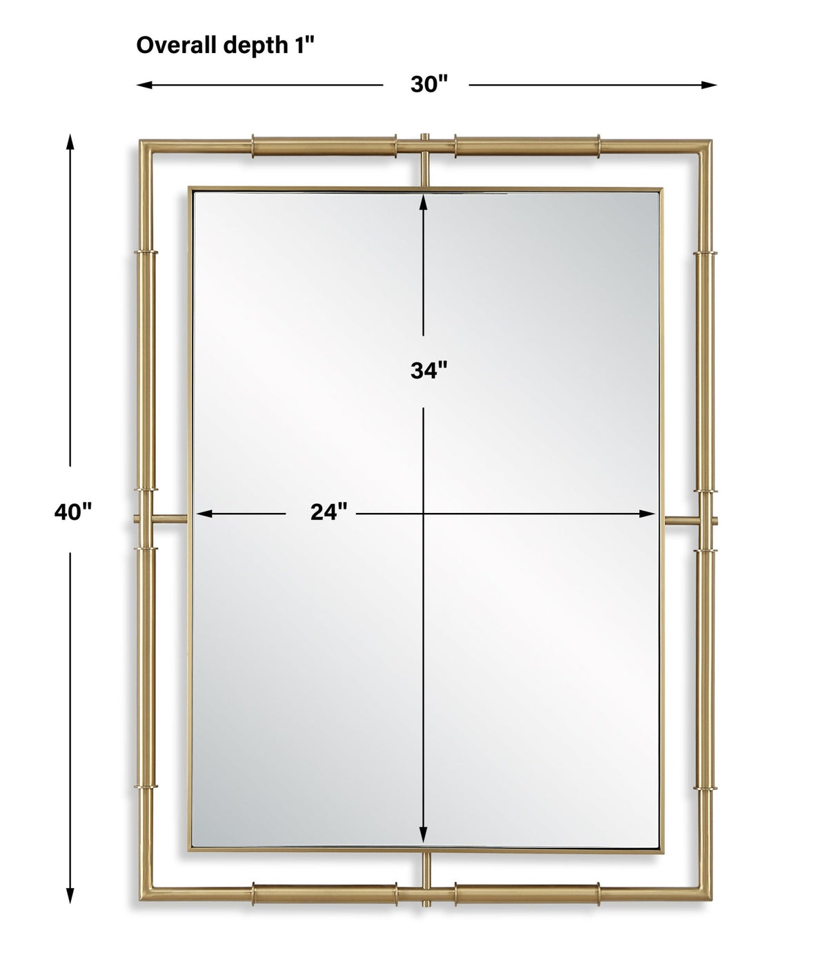 It's All Connected Rectangle Brass Mirror Mirrors| Uttermost