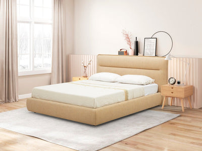 Ivory Beige King Bed - Al Rugaib Furniture
