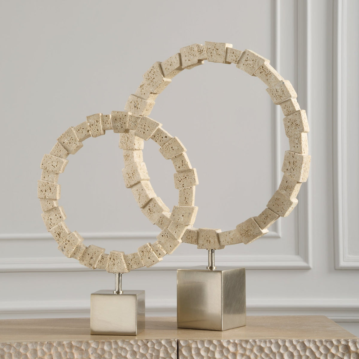 Ivory Fusion Stone Rings, S/2 Table Decors| Uttermost