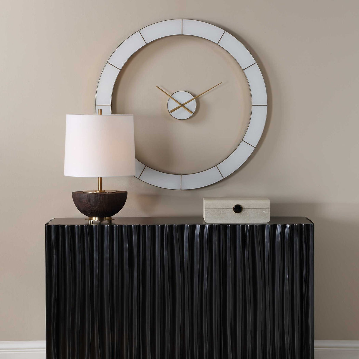 Ivory Halo Minimalist Wall Clock Clocks| Uttermost