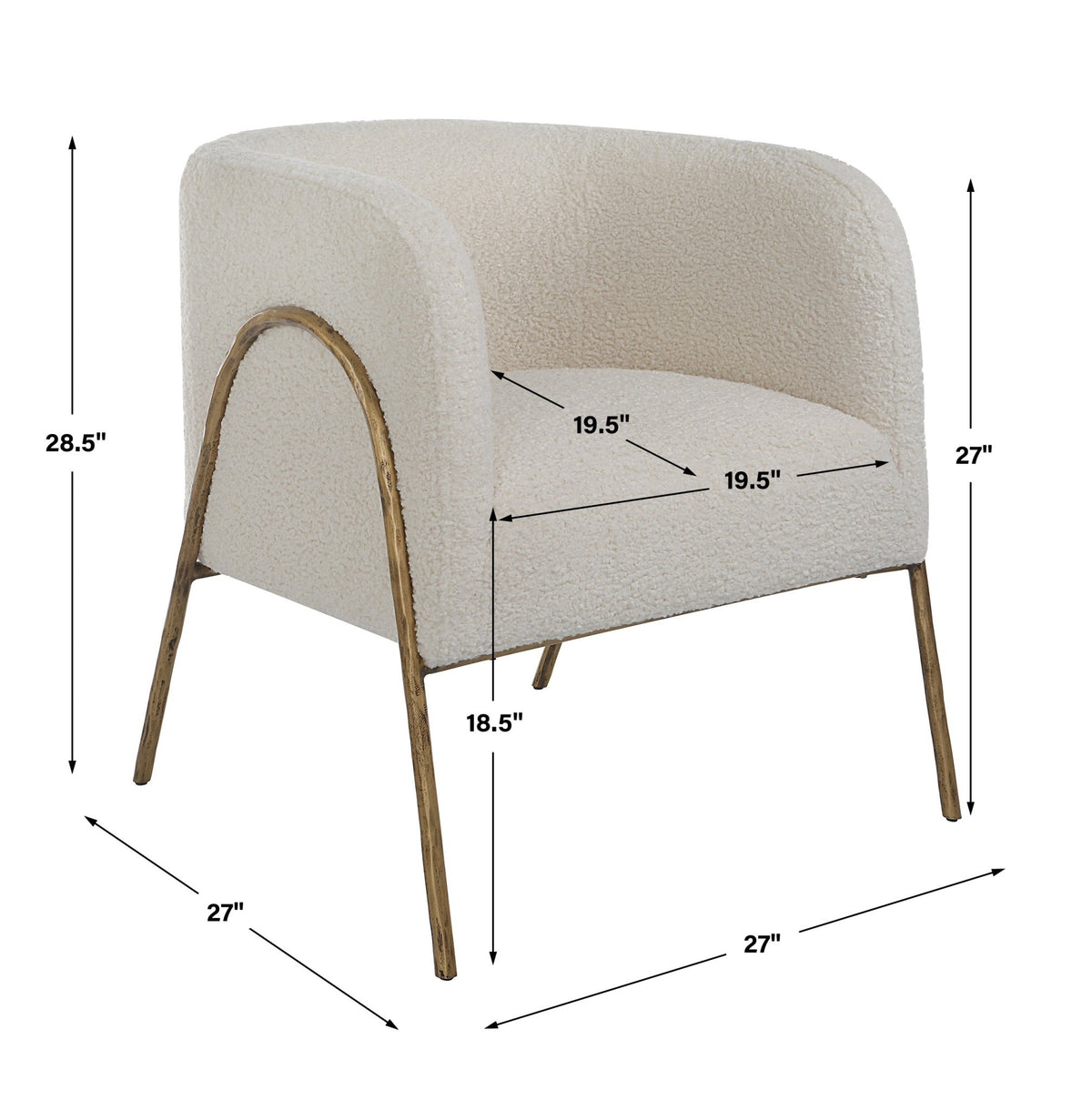 Jacobsen Accent Chair, Shearling Chairs| Uttermost