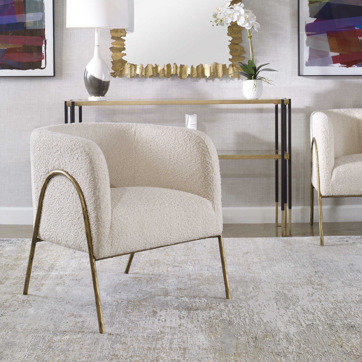 Jacobsen Accent Chair, Shearling Chairs| Uttermost