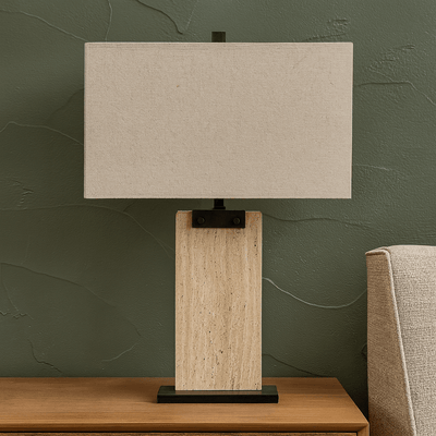Jade Travertine Table Lamp - Al Rugaib Furniture