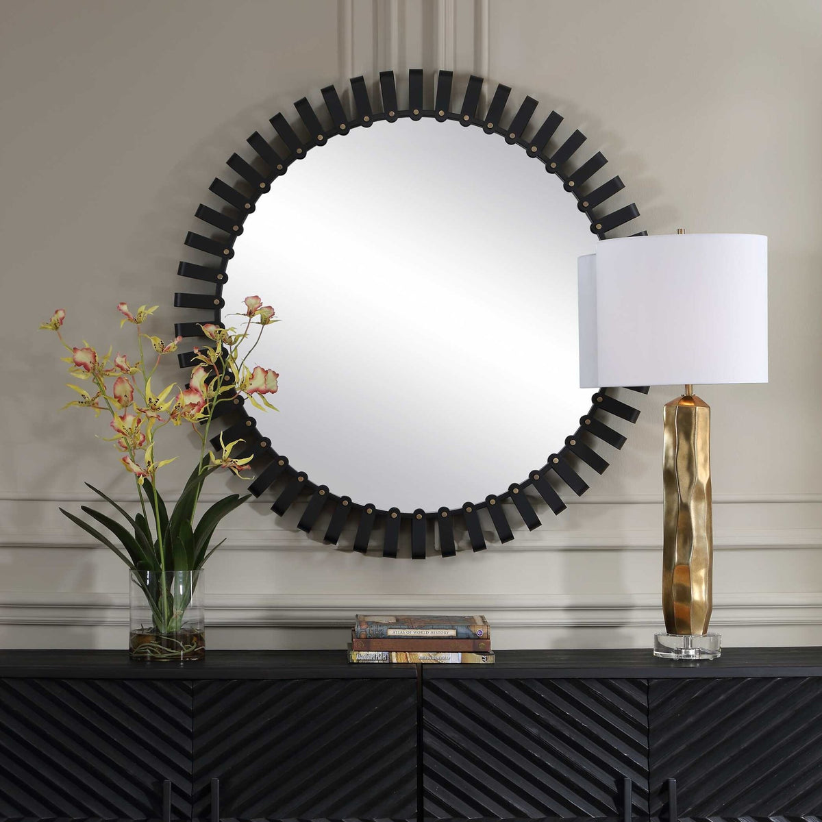 Jael Round Iron Bands Mirror Mirrors| Uttermost