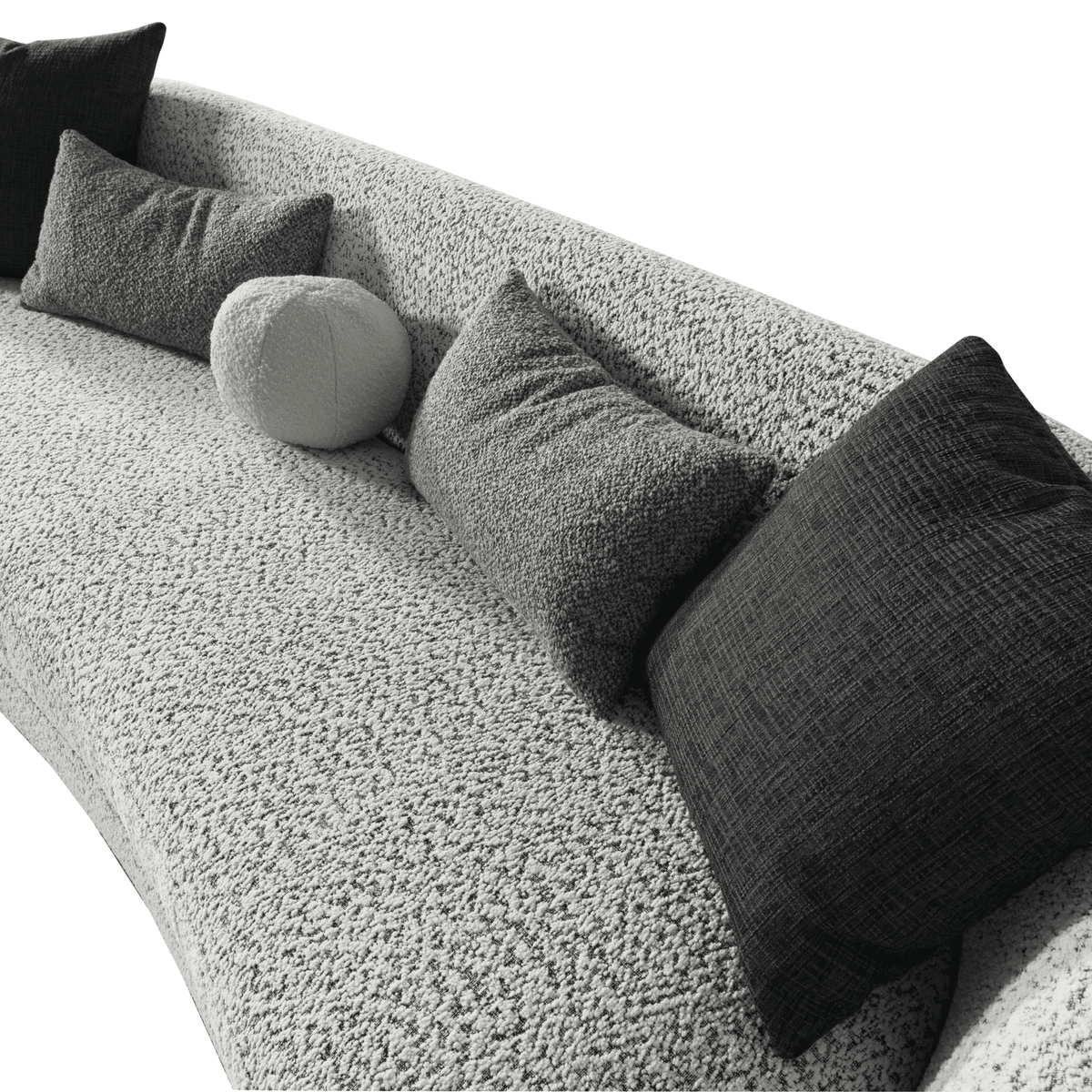 Jamie Grey Boucle 4-Seater Sofa (264cm) XL Sofas| Roots Furniture