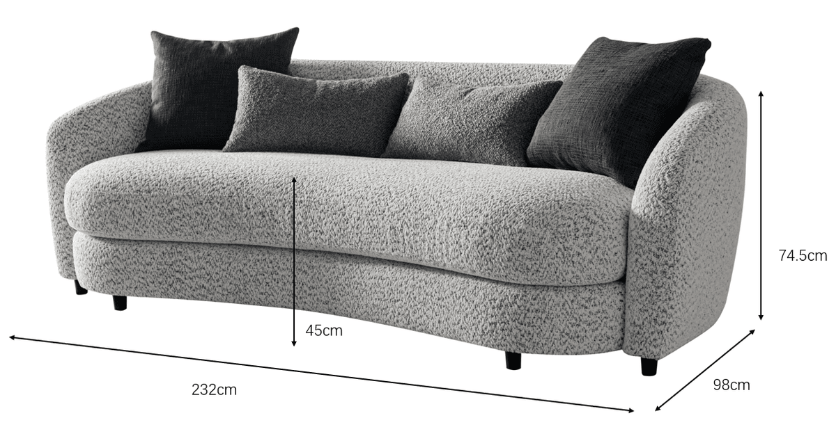 Jamie Grey Boucle Sofa (232cm) Sofas & Loveseats| Roots Furniture