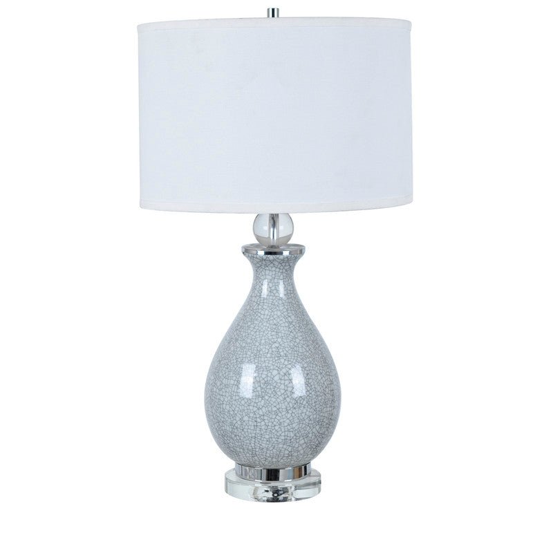 Jarvis Table Lamp 28"Ht.,Ceramic&Crystal Blue Crackle Fini Table Lamps| Crestview