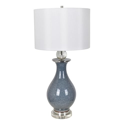Jarvis Table Lamp 28"Ht.,Ceramic&Crystal Blue Crackle Fini Table Lamps| Crestview