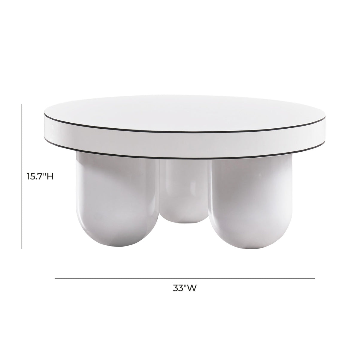 Jasper White Glossy Coffee Table Coffee Tables| TOV