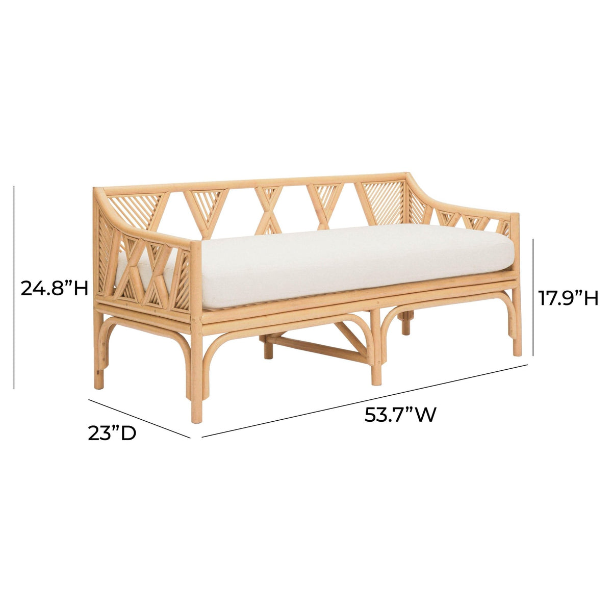 Jayla Natural Rattan Bench Benches| TOV