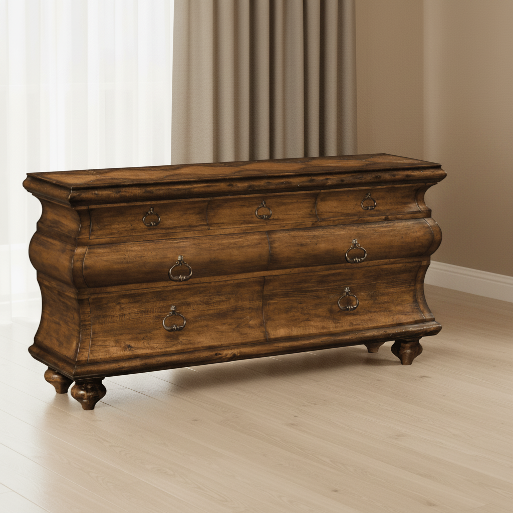 JC Edited - Artisan Collection - Large Rectangular Rustic Walnut Chest of Drawers Cabinets & Chests| Jonathan Charles