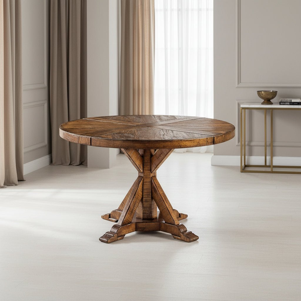 JC Edited - Casually Country Collection - 48" Country Walnut Circular Dining Table Dining Tables| Jonathan Charles