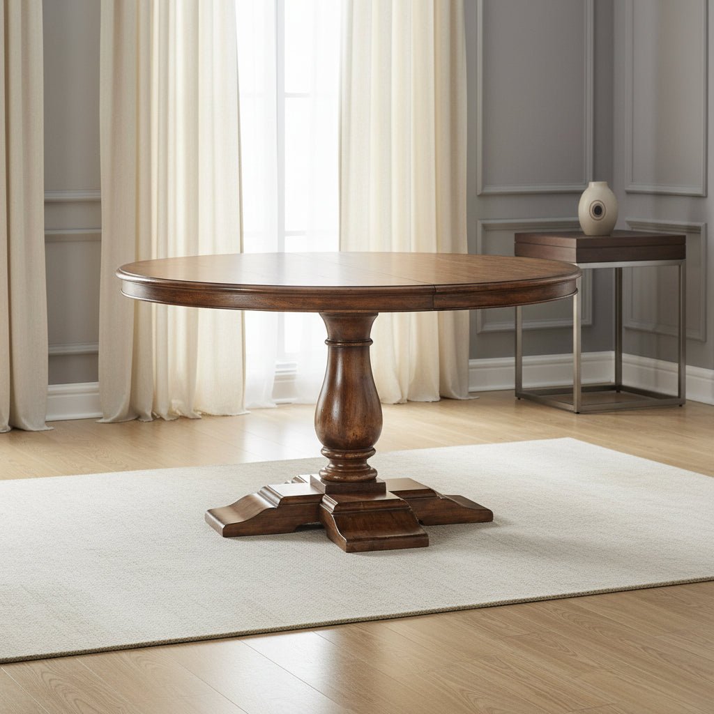 JC Edited - Casually Country Collection - 55" Circular Extending Dining Table in Country Walnut Dining Tables| Jonathan Charles
