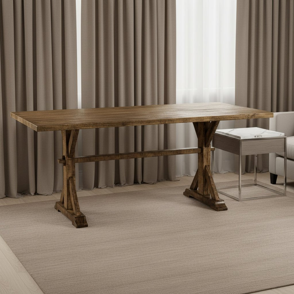 JC Edited - Casually Country Collection - 72" Solid Medium Driftwood Dining Table Dining Tables| Jonathan Charles