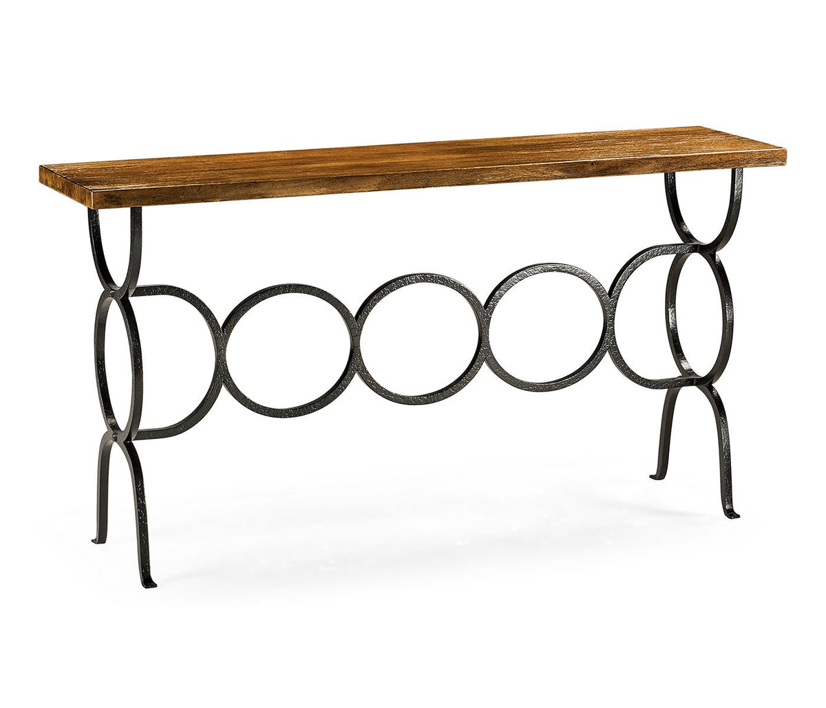 JC Edited - Casually Country Collection - Casual Console Table with Iron Base Consoles & Sideboards| Jonathan Charles