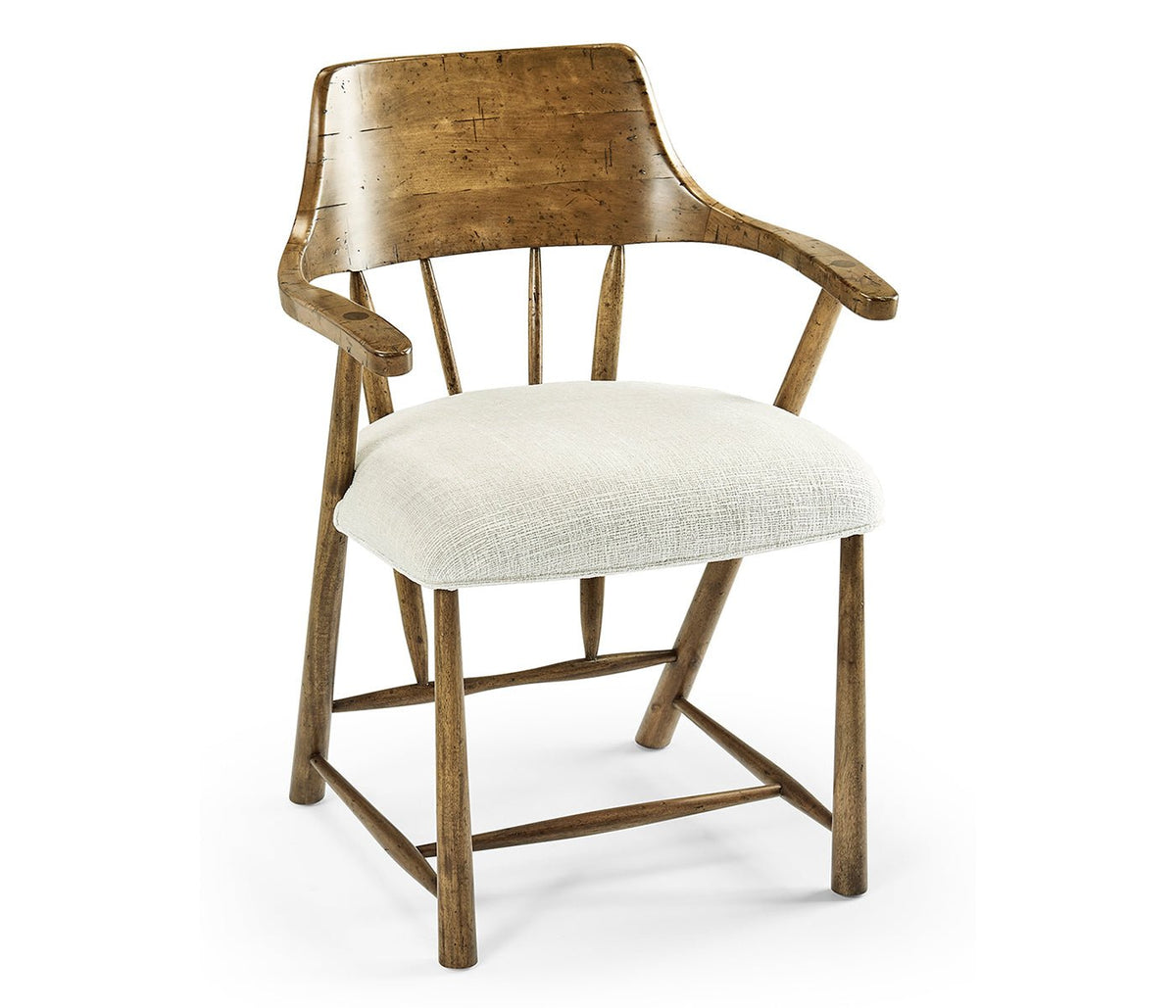 JC Edited - Casually Country Collection - Casual Medium Driftwood Captains Chair Ground Decors| Jonathan Charles