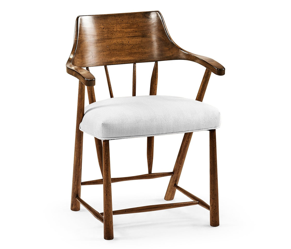 JC Edited - Casually Country Collection - Casual Walnut Captains Chair Ground Decors| Jonathan Charles