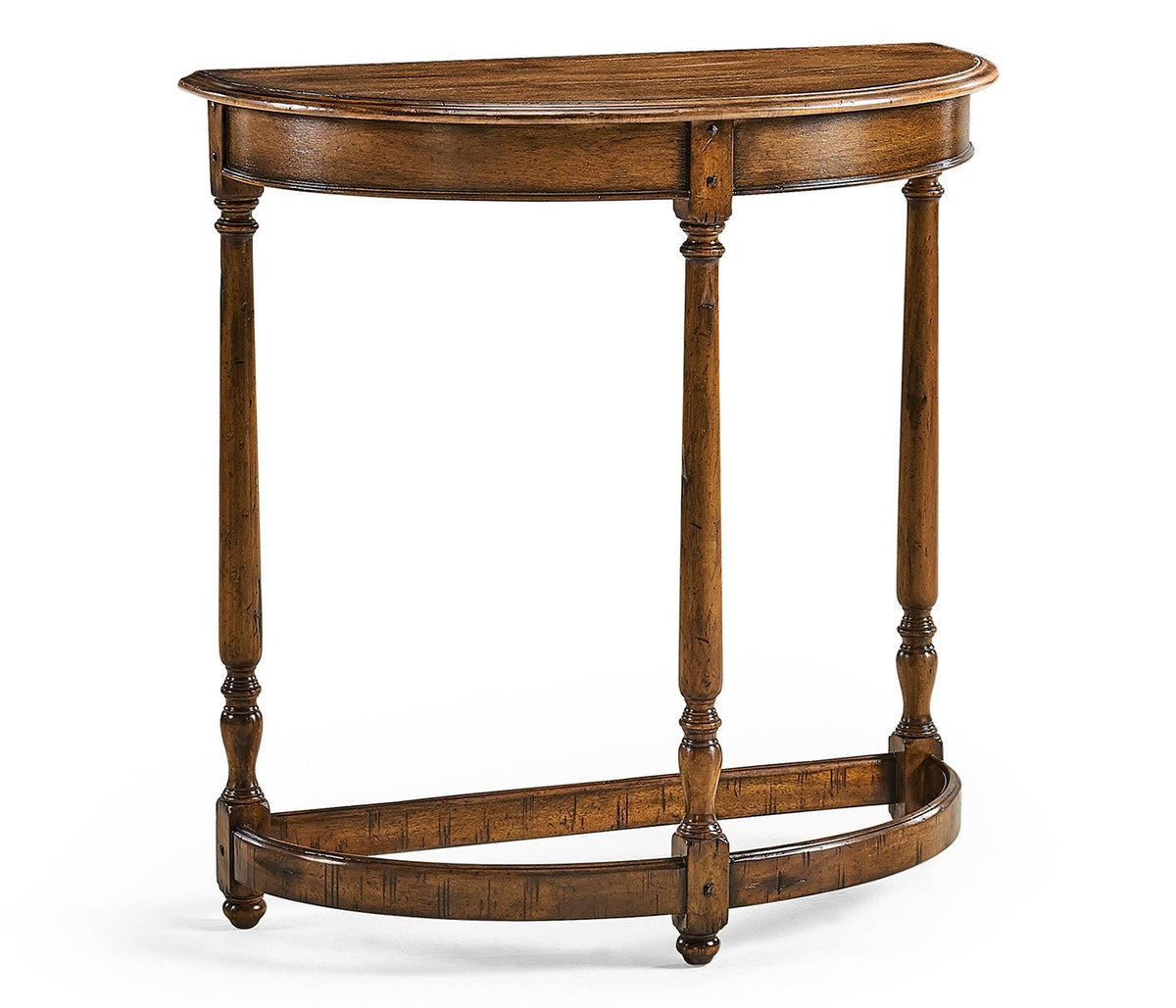 JC Edited - Casually Country Collection - Country Walnut Demilune Console Table Consoles & Sideboards| Jonathan Charles