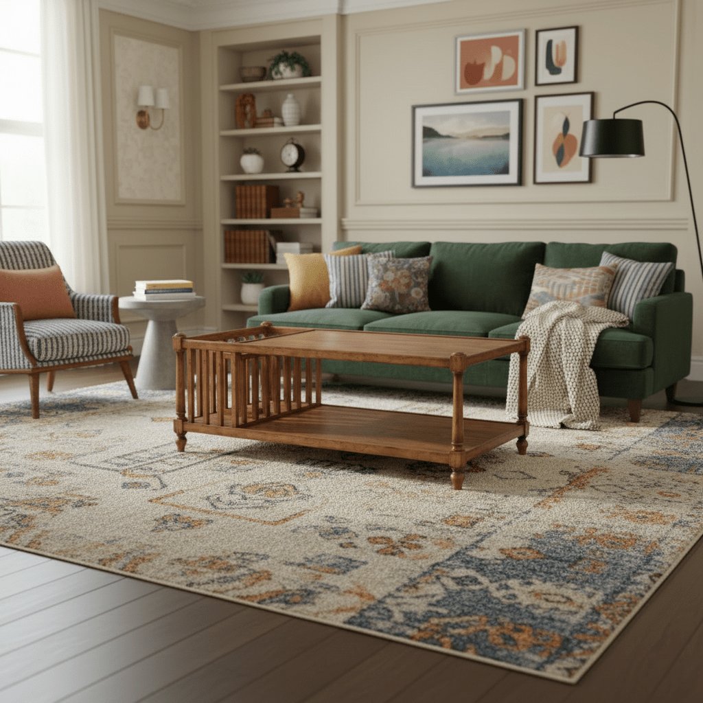 JC Edited - Casually Country Collection - Country Walnut Rectangular Coffee Table with Magazine Rack Coffee Tables| Jonathan Charles