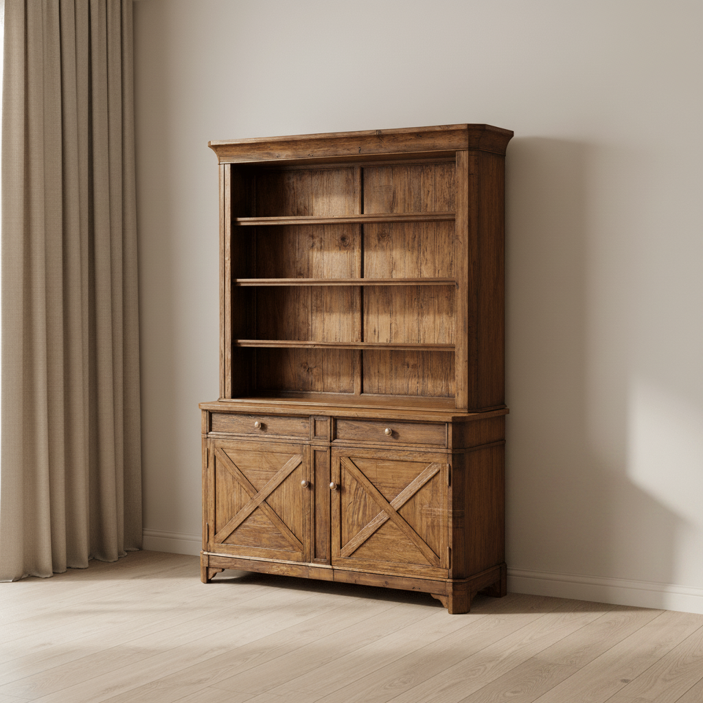 JC Edited - Casually Country Collection - Country Walnut Style China Cabinet Cabinets & Chests| Jonathan Charles