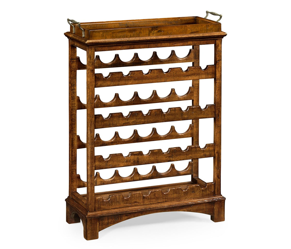 JC Edited - Casually Country Collection - Four-Tier Wine Shelf in Country Walnut Ground Decors| Jonathan Charles