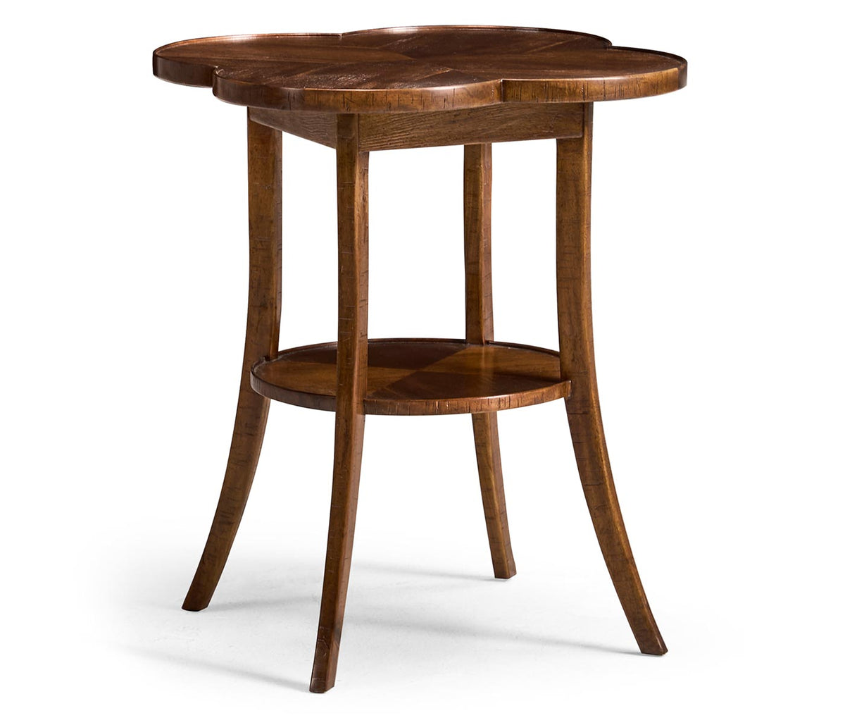 JC Edited - Casually Country Collection - Quatrefoil Lamp Table in Country Walnut Accent & End Tables| Jonathan Charles