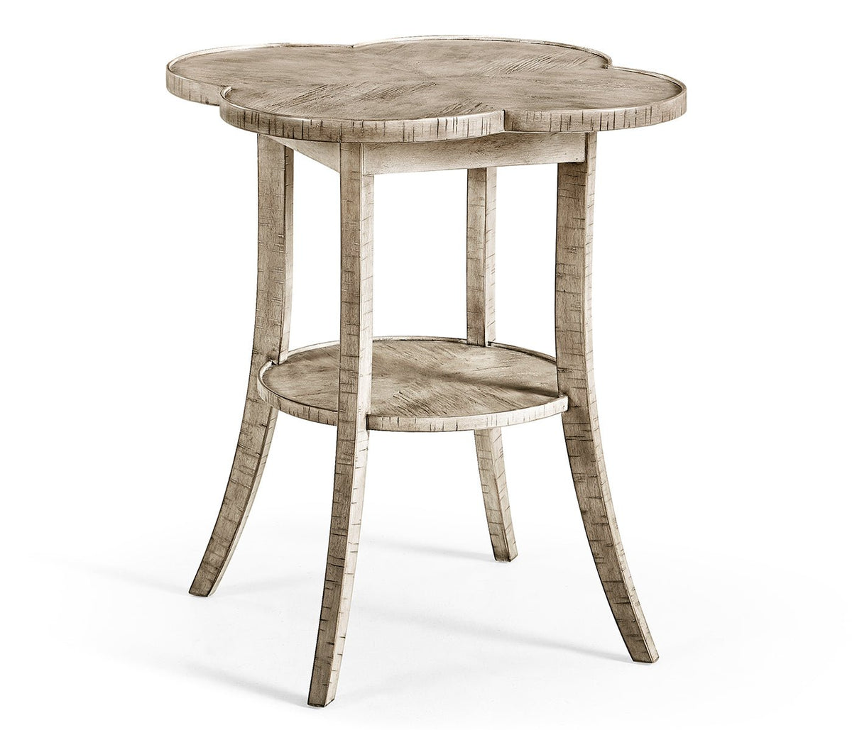 JC Edited - Casually Country Collection - Quatrefoil Lamp Table in Rustic Grey Accent & End Tables| Jonathan Charles
