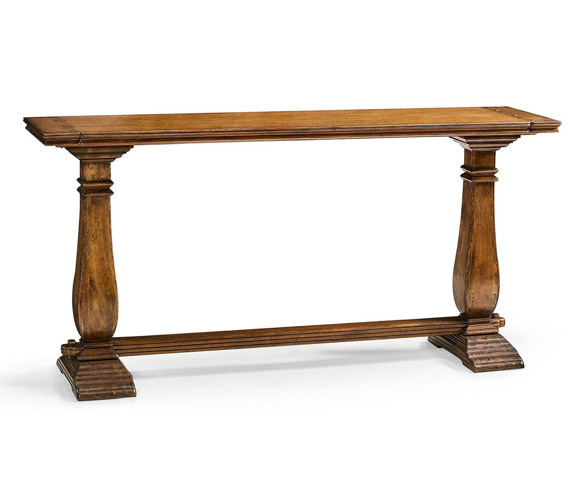 JC Edited - Huntingdon Collection - Large Figured Walnut Narrow Refectory Console Consoles & Sideboards| Jonathan Charles