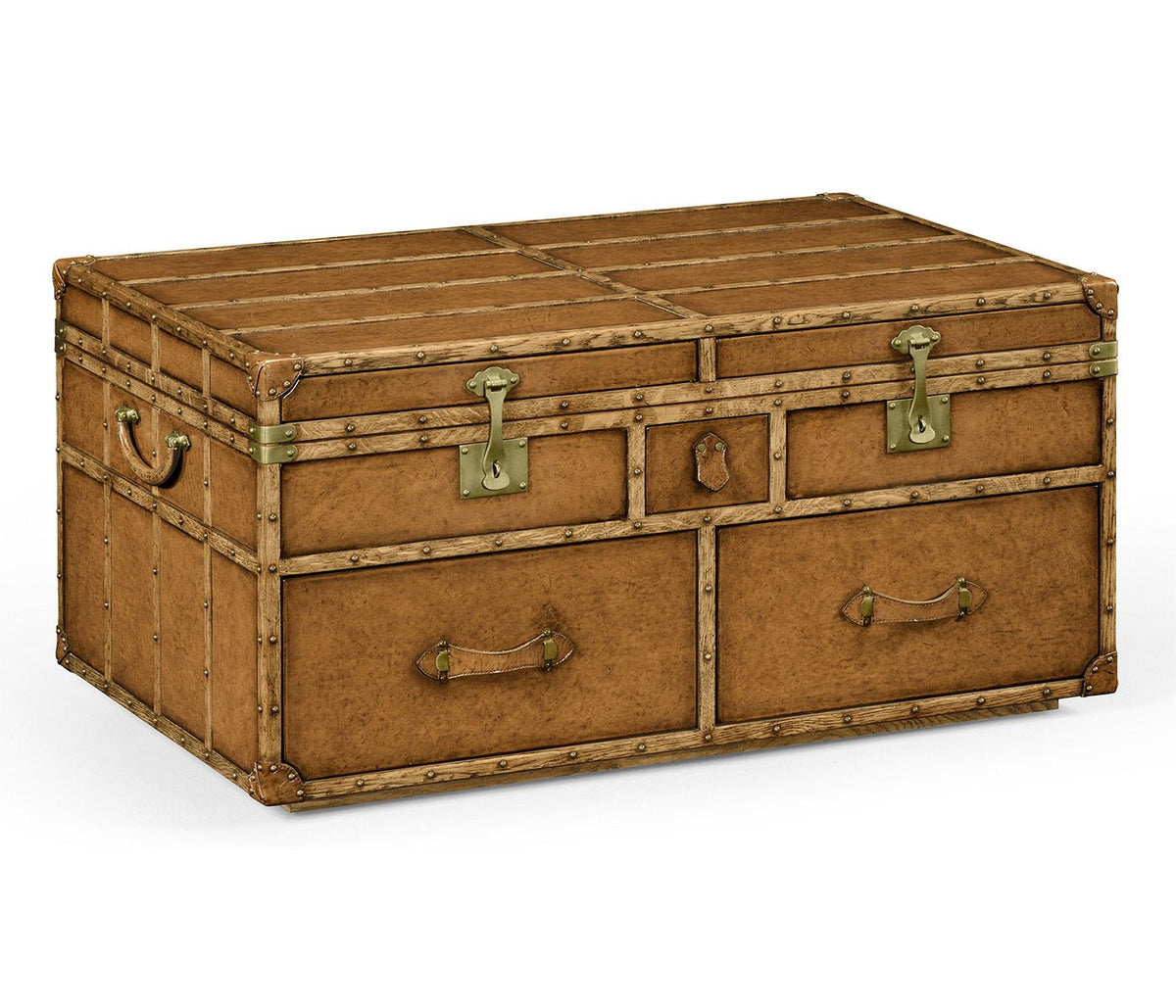 JC Edited - Voyager Collection - Travel Trunk Style Coffee Games Table Accent & End Tables| Jonathan Charles