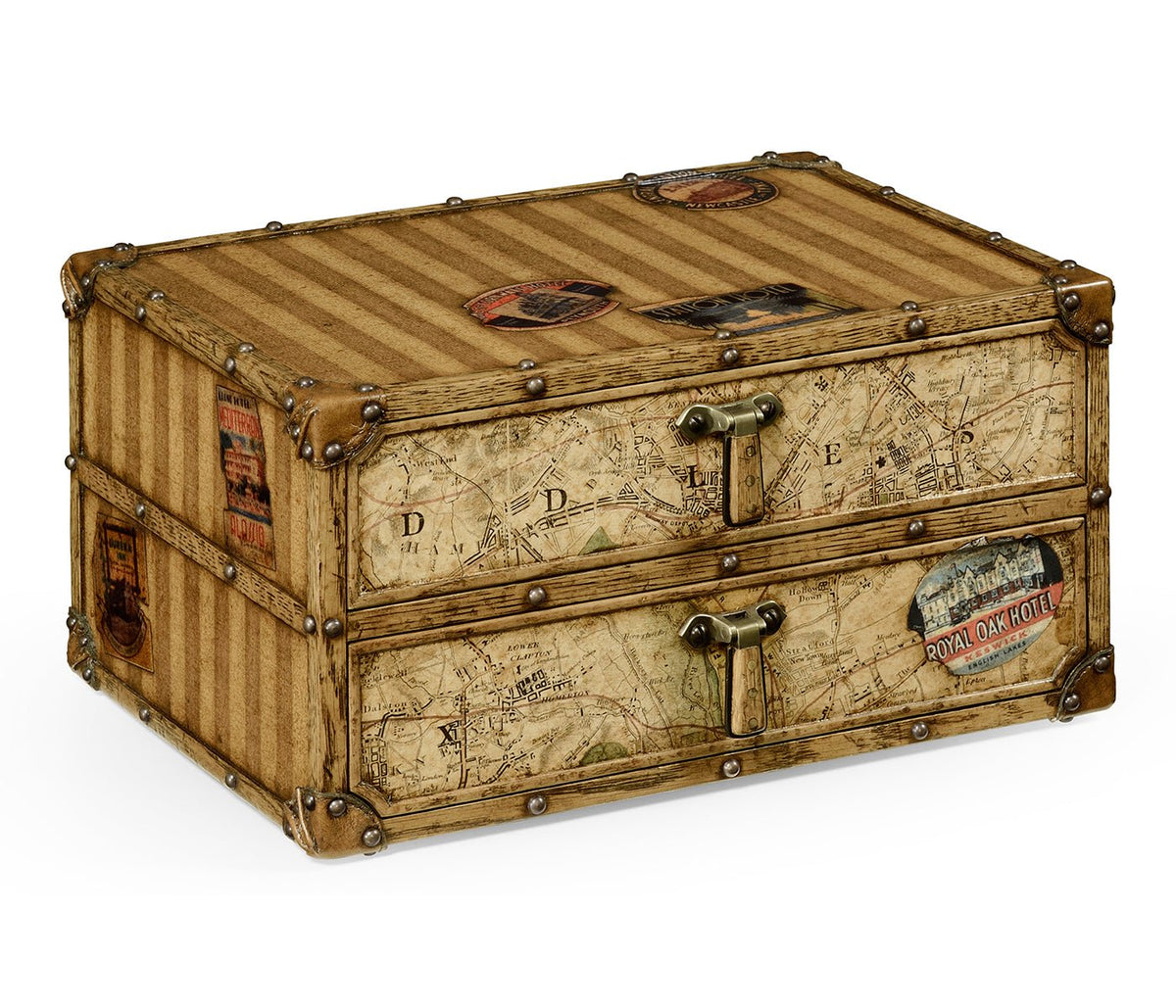 JC Edited - Voyager Collection - Travel Trunk Style Desktop Chest Ground Decors| Jonathan Charles
