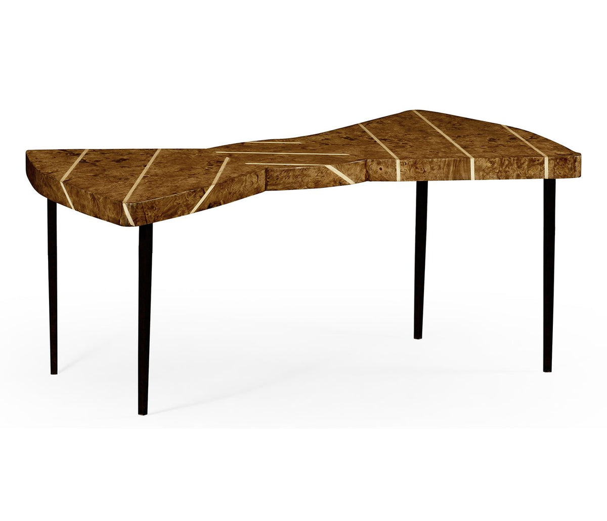 JC Modern - Alexander Julian Collection - Burl Oak Bowtie Coffee Table Accent & End Tables| Jonathan Charles