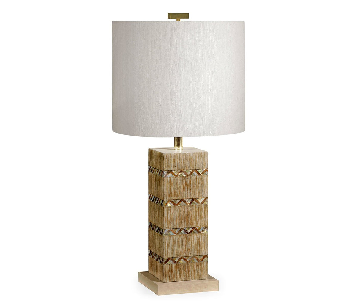 JC Modern - Alexander Julian Collection - Herringbone Shell Inlaid Lamp Ground Decors| Jonathan Charles