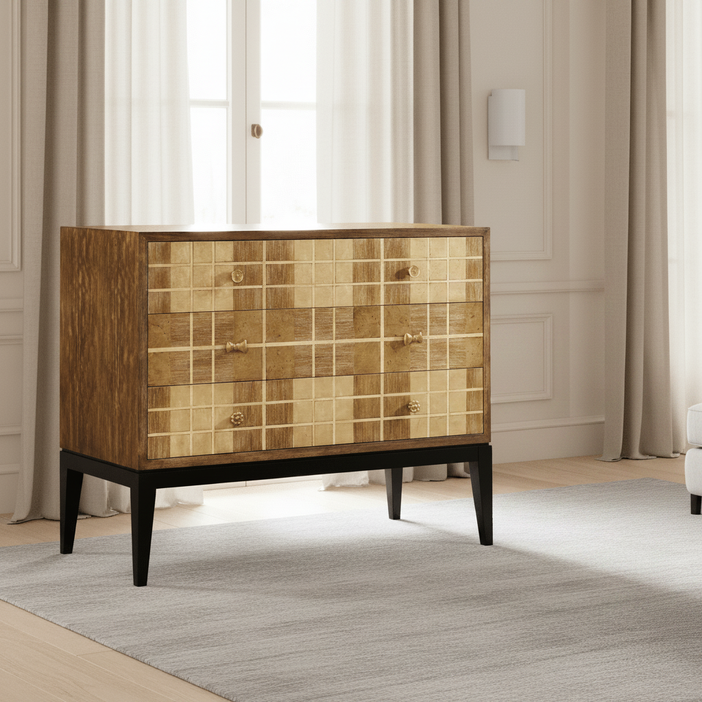 JC Modern - Alexander Julian Collection - Pale Tartan Chest of Drawers Cabinets & Chests| Jonathan Charles