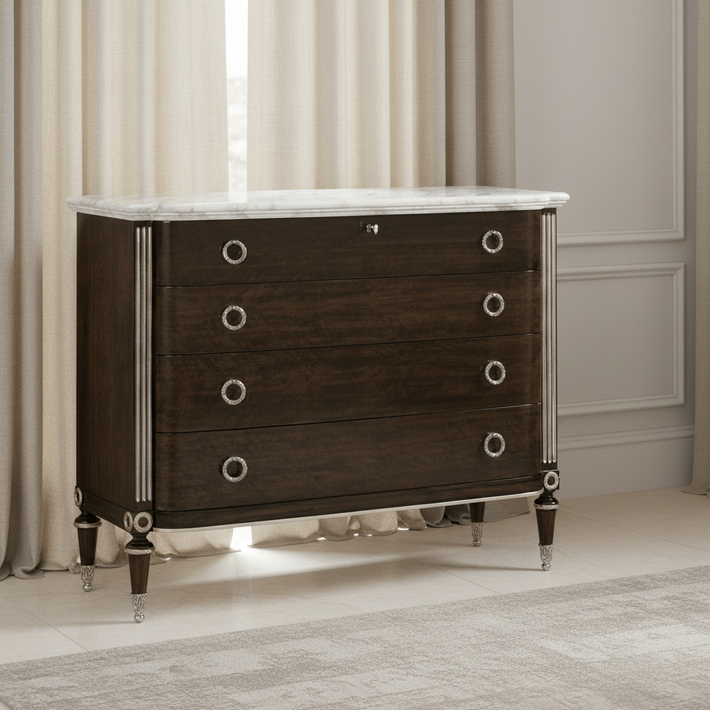 JC Modern - Belgravia Collection - Black Eucalyptus Chest of Drawers Cabinets & Chests| Jonathan Charles