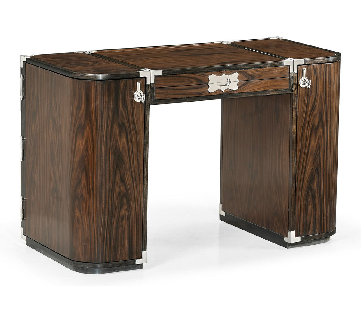 JC Modern - Campaign Collection - Campaign Style Dark Santos Rosewood Dressing Table Accent & End Tables| Jonathan Charles