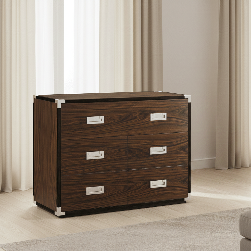 JC Modern - Campaign Collection - Campaign Style Dark Santos Rosewood Filing Cabinet Cabinets & Chests| Jonathan Charles