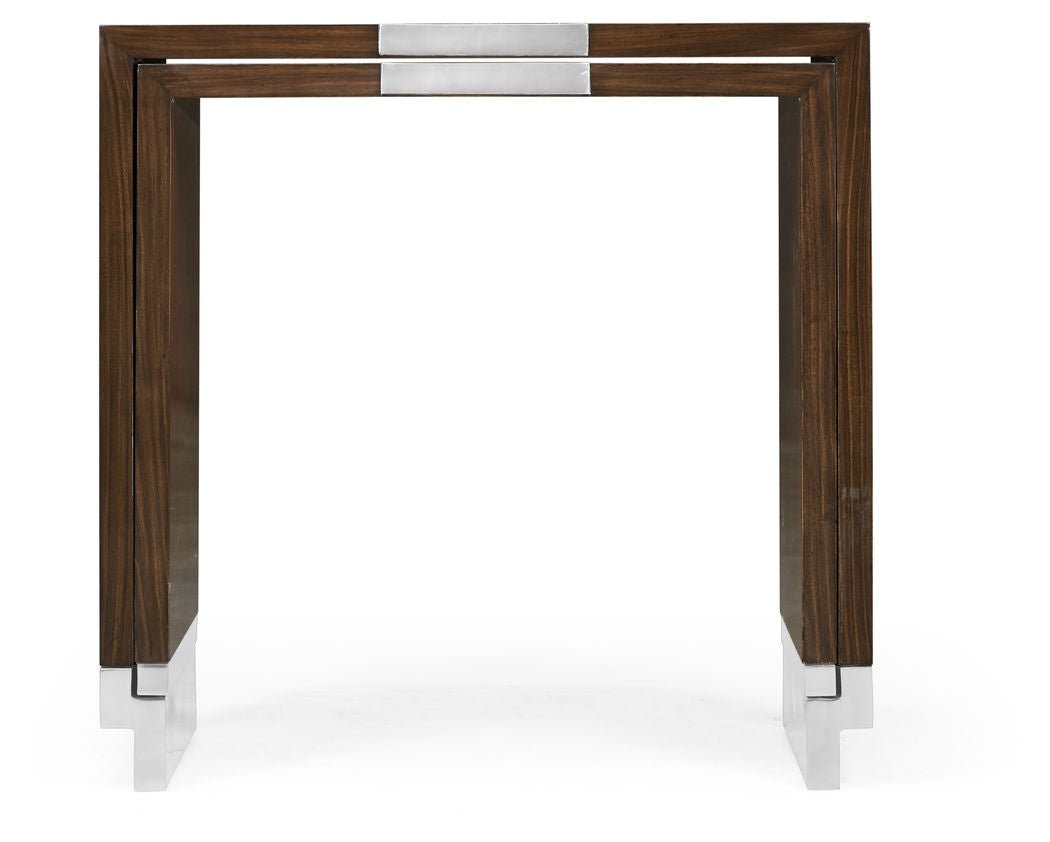 JC Modern - Campaign Collection - Campaign Style Dark Santos Rosewood Sliding Nesting Tables Accent & End Tables| Jonathan Charles