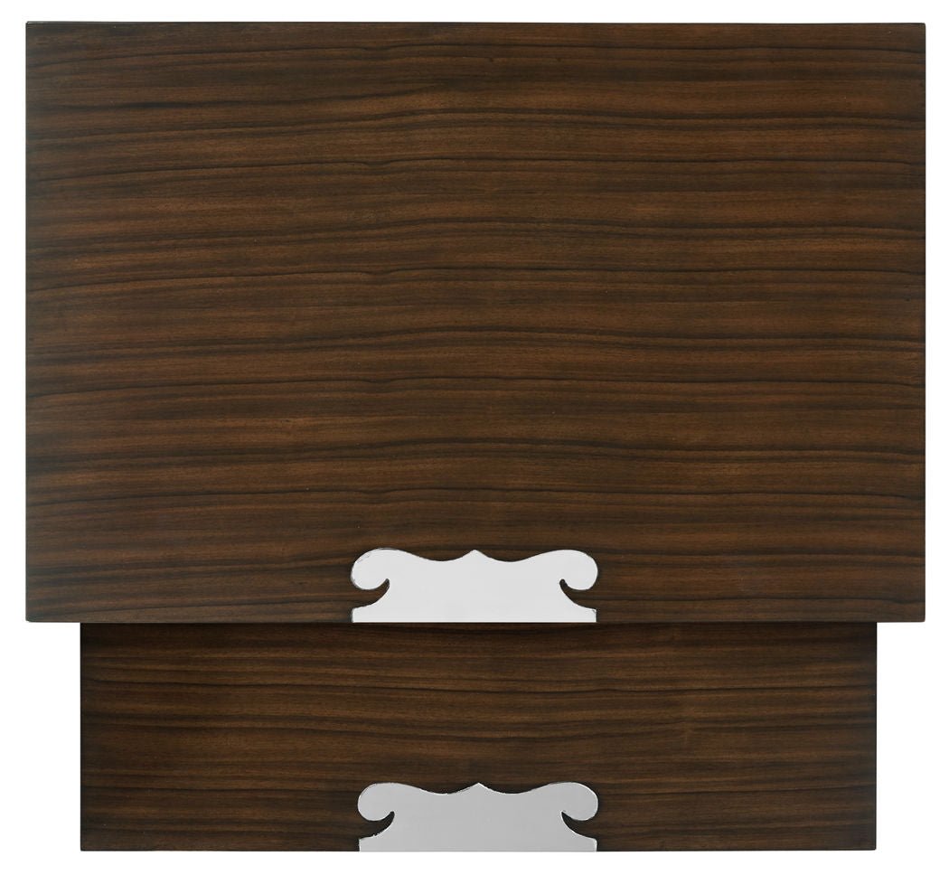 JC Modern - Campaign Collection - Campaign Style Dark Santos Rosewood Sliding Nesting Tables Accent & End Tables| Jonathan Charles