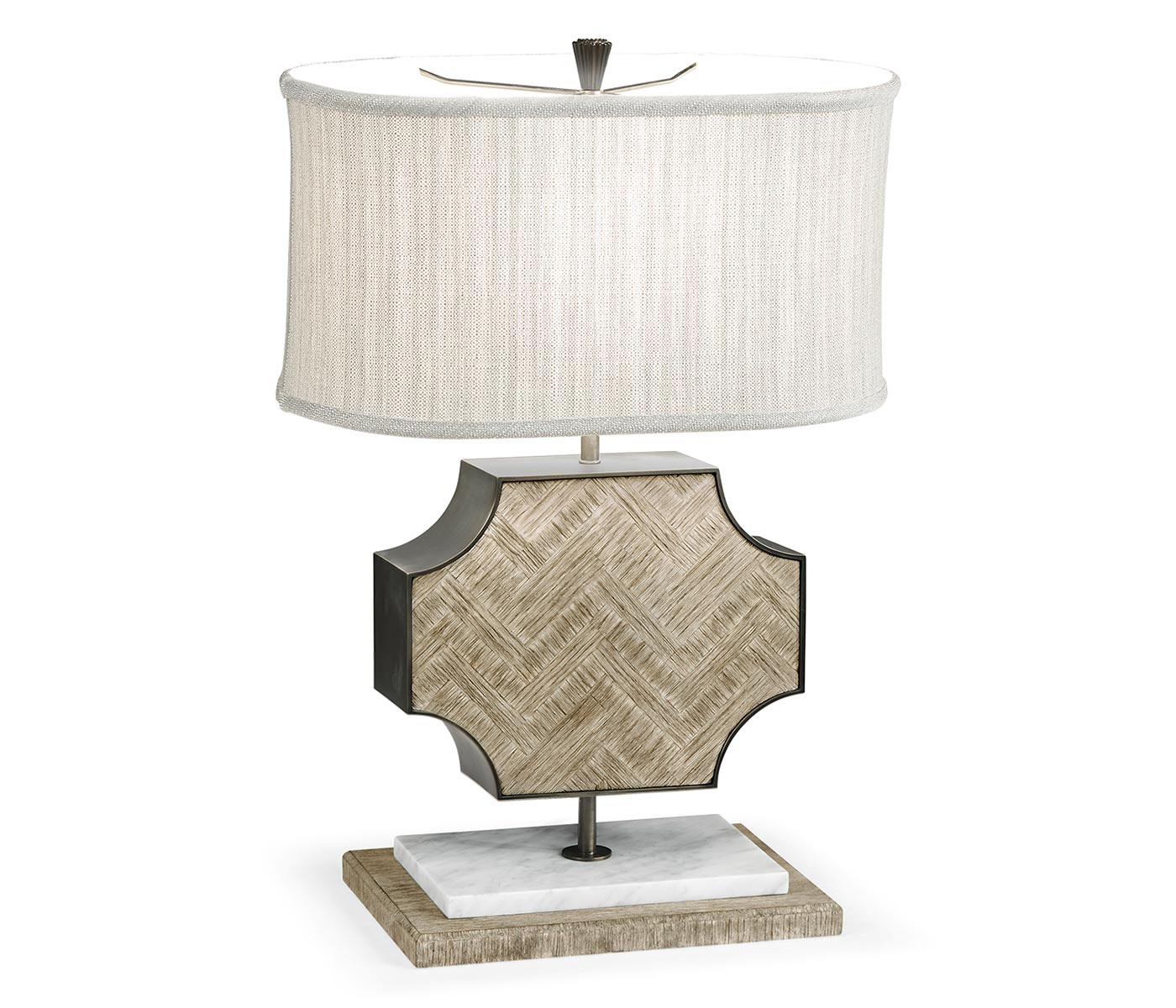 JC Modern - Corniche Collection - Curved Wide Cross Grey Oak Table Lamp Accent & End Tables| Jonathan Charles