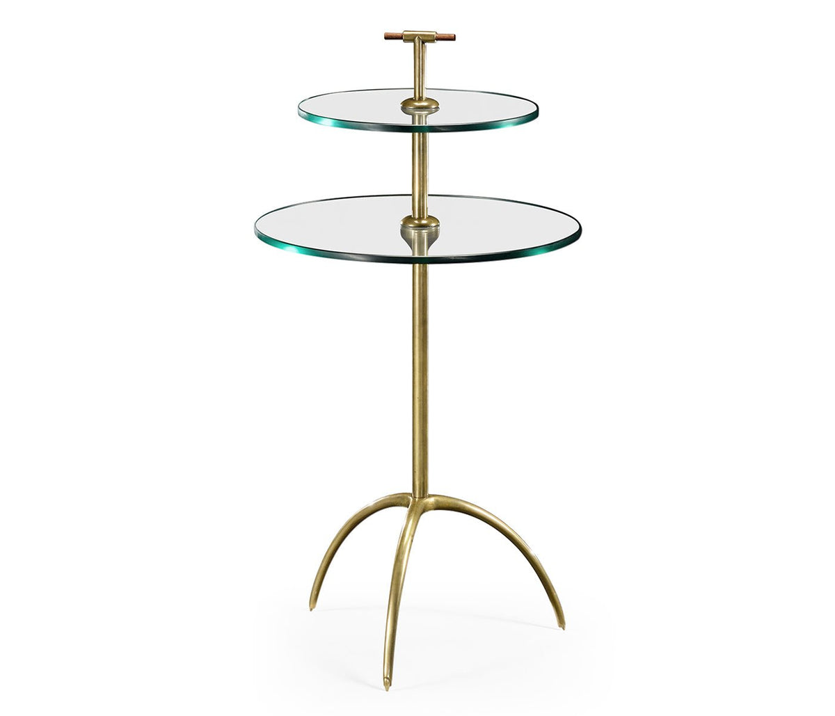 JC Modern - Cosmo Collection - Brass & Glass Round Drinks Table Accent & End Tables| Jonathan Charles