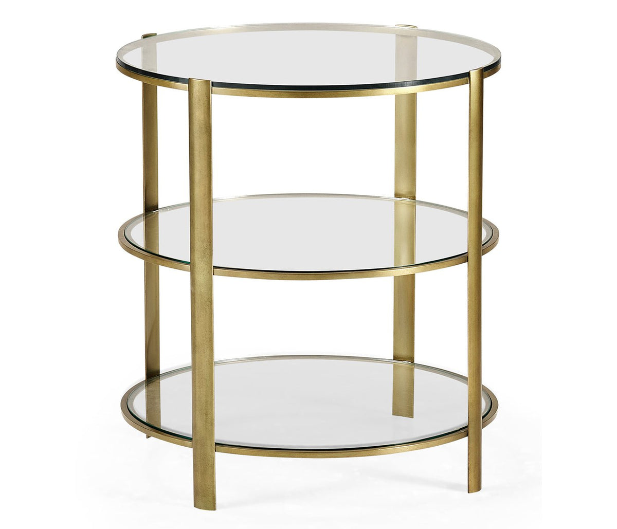 JC Modern - Cosmo Collection - Cosmo Round Antique Brass End Table Accent & End Tables| Jonathan Charles