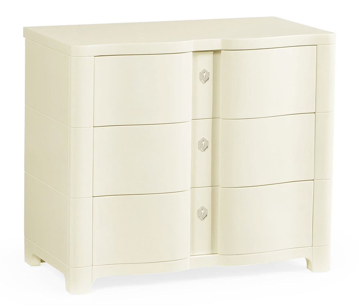 JC Modern - Eclectic Collection - Bowfront Ivory Bedside Chest of Drawers Cabinets & Chests| Jonathan Charles