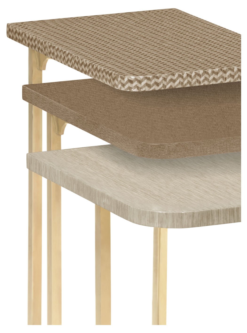 JC Modern - Eclectic Collection - Brown Italian Layer Nesting Tables Ground Decors| Jonathan Charles