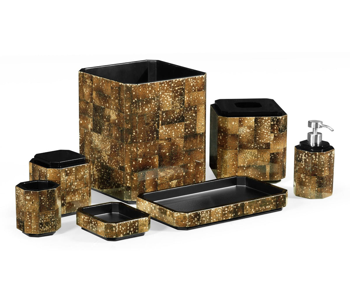 JC Modern - Eclectic Collection - Dark Black Eggshell Bathroom Accessory Set Ground Decors| Jonathan Charles