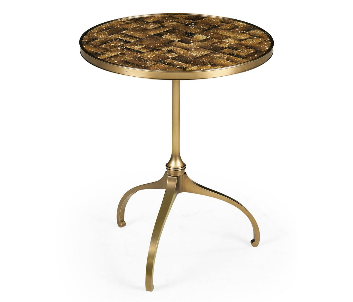 JC Modern - Eclectic Collection - Round Dark Brown Eggshell Side Table Accent & End Tables| Jonathan Charles