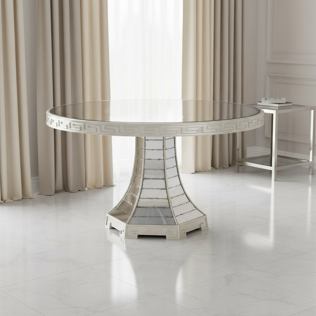 JC Modern - Eclectic Collection - Round Greek Key Dining Table Dining Tables| Jonathan Charles