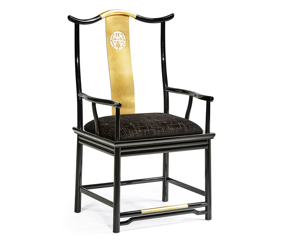 JC Modern - Fusion Collection - Fusion Black Gloss Dining Arm Chair Dining Chairs| Jonathan Charles